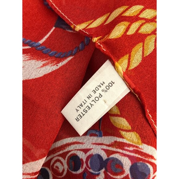 Nautical Themed Red Scarf With Anchors & Ropes Design - Picture 3 of 3